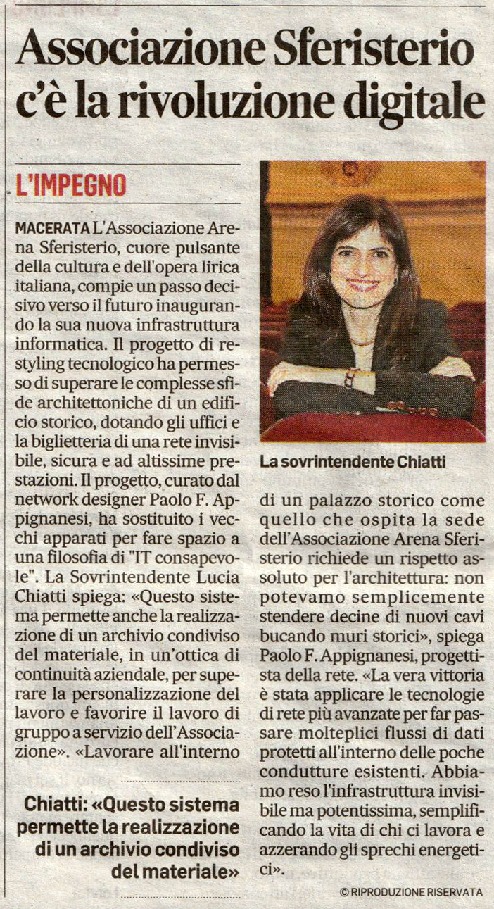 Articolo Corriere Adriatico Domus Wifi